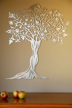 Laser Cut Decorative Wall Tree Free Vector