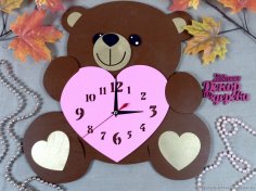 Laser Cut Bear Clock Free Vector