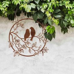 Laser Cut Birds On A Branch Decor Free Vector