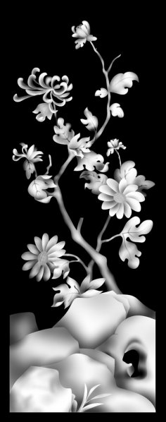 Flowers Grayscale Decorative BMP File