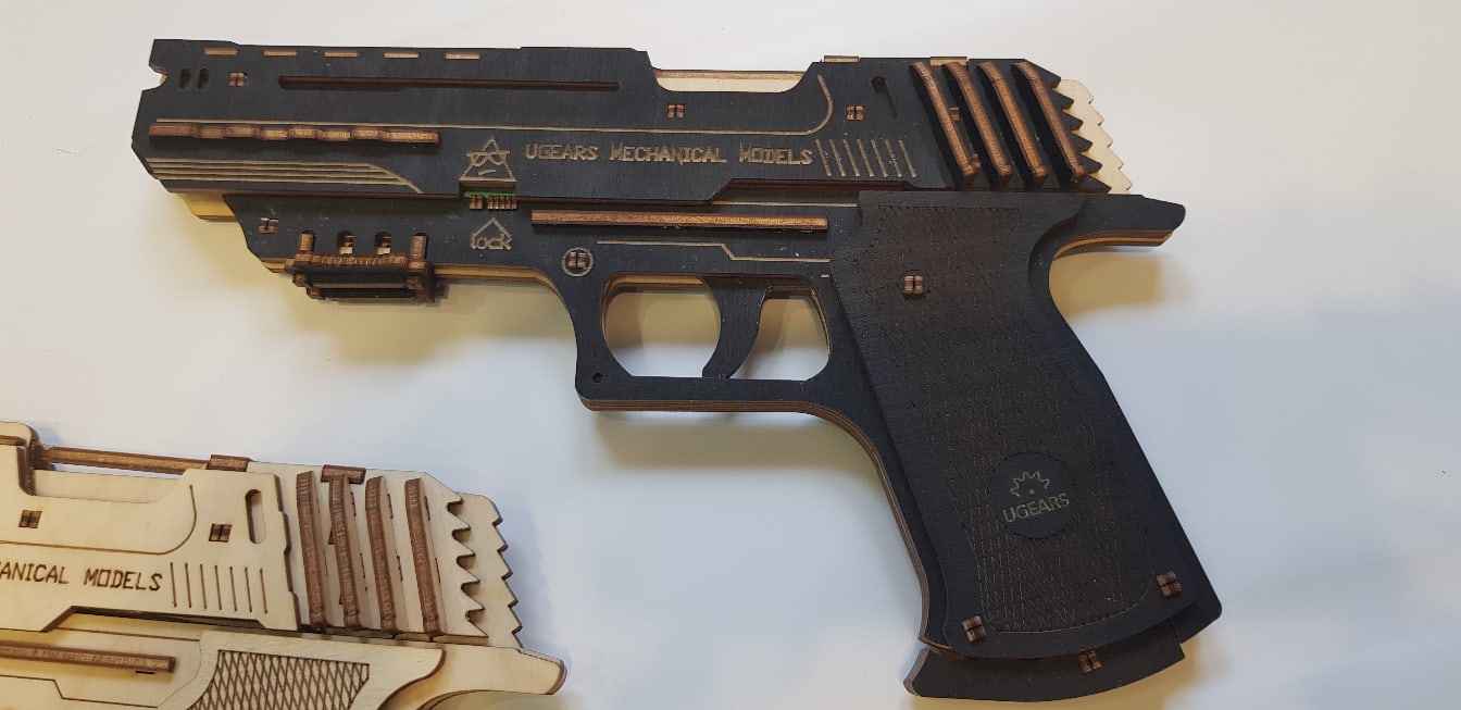Laser Cut Rubber Band Gun 3mm Plywood Free Vector