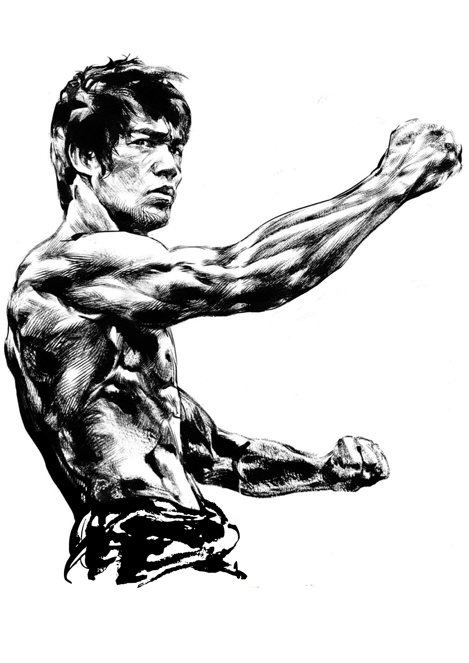 Bruce Lee-Vektor für Lasergravur
