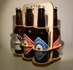 Caja de cerveza cortada con láser Six Pack 4 mm de madera contrachapada