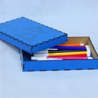 Laser Cut Wooden Pencil Case Kids Pencil Box Free Vector