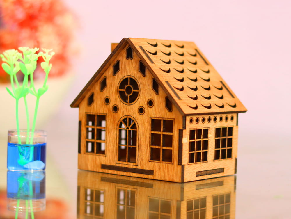 Laser Cut Mini House Model Kit Free Vector