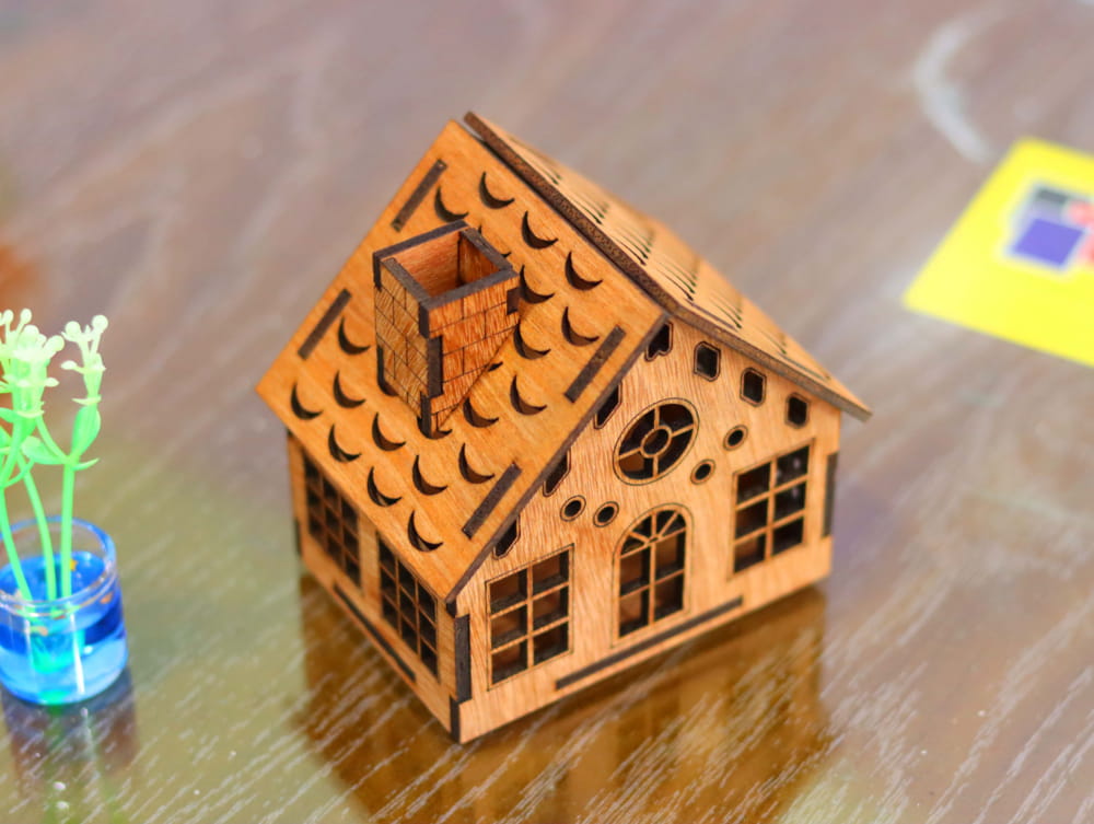 Laser Cut Mini House Model Kit Free Vector