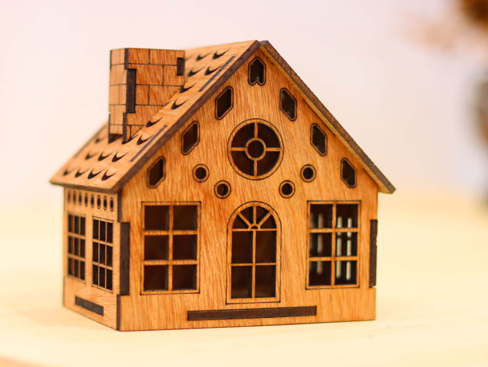 Laser Cut Mini House Model Kit Free Vector