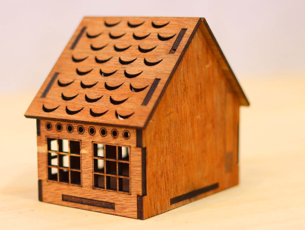 Laser Cut Mini House Model Kit Free Vector