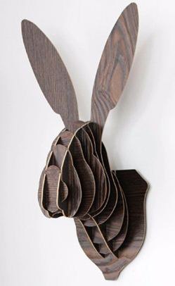 Laser Cut Rabbit Head Wall Decor DXF File