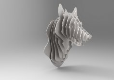 Cabeça de animal 3D de troféu de lobo cortado a laser