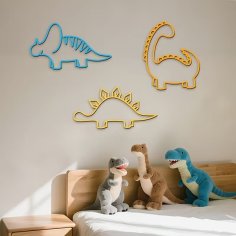 Laser Cut Dinosaur Wall Decor Home Nursery Kids Room Decor