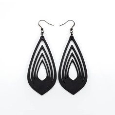 Laser Cut Layered Teardrop Earrings