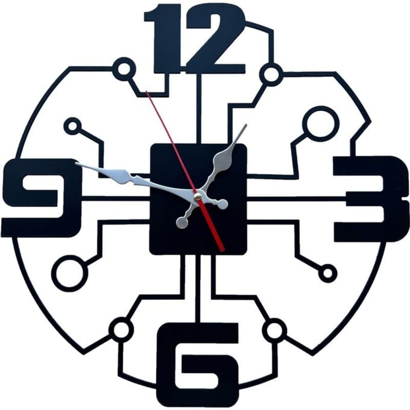 Laser Cut Circuit Diagram Elements Wall Clock Stylish Modern Wall Clock