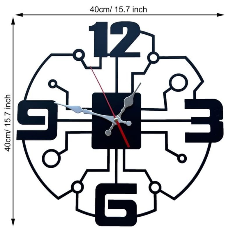 Laser Cut Circuit Diagram Elements Wall Clock Stylish Modern Wall Clock