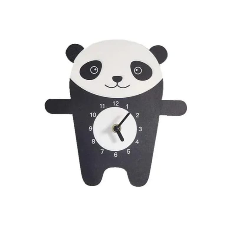 Laser Cut Panda Wall Clock Living Room And Kids Room Decoration