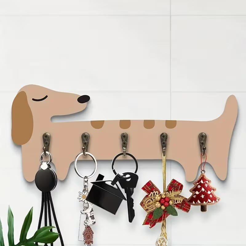 Laser Cut Dachshund Wall Key Holder – Dog Wall Hooks Hanger