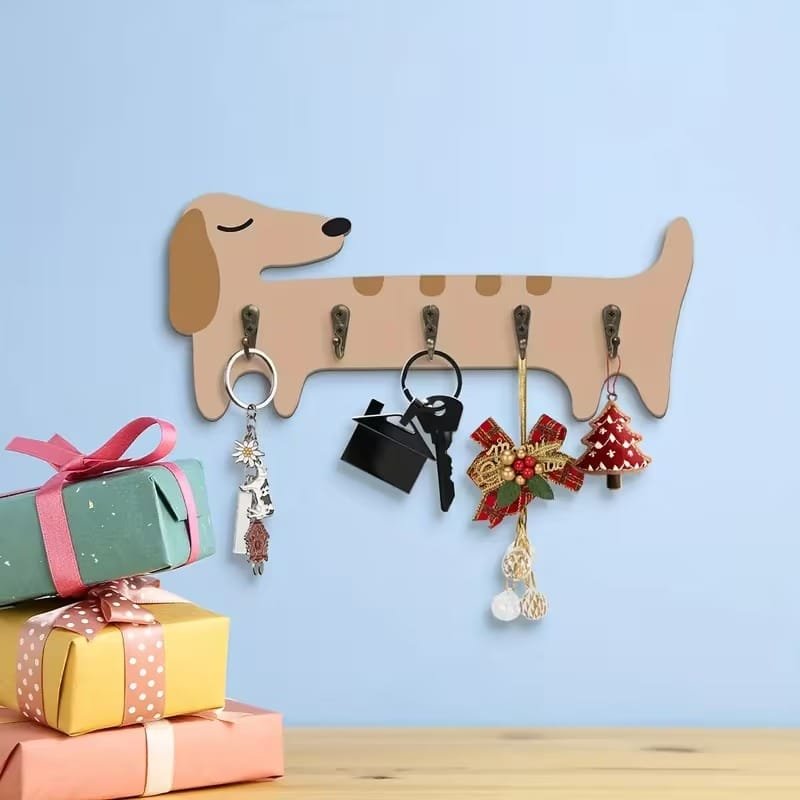 Laser Cut Dachshund Wall Key Holder – Dog Wall Hooks Hanger