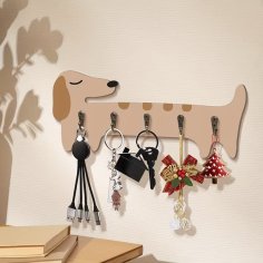Laser Cut Dachshund Wall Key Holder – Dog Wall Hooks Hanger
