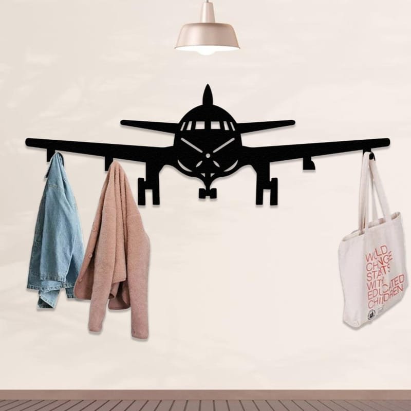 Laser Cut Aircraft Silhouette Coat Rack – Airplane Wall Hooks