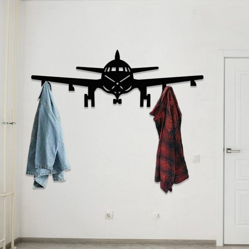 Laser Cut Aircraft Silhouette Coat Rack – Airplane Wall Hooks