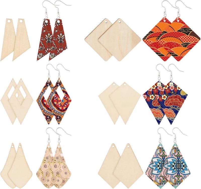 Laser Cut Wood Earring Blanks Boho Styles