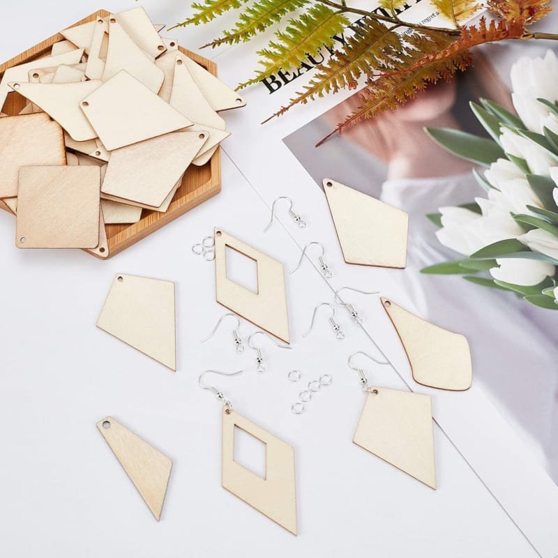 Laser Cut Wood Earring Blanks Boho Styles
