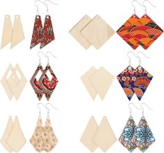 Laser Cut Wood Earring Blanks Boho Styles