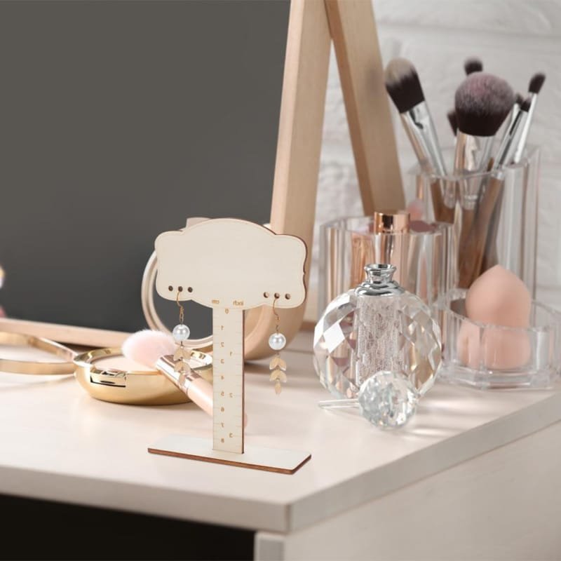 Laser Cut Wood Standing Earring Measurement Display Jewelry Earring Stand