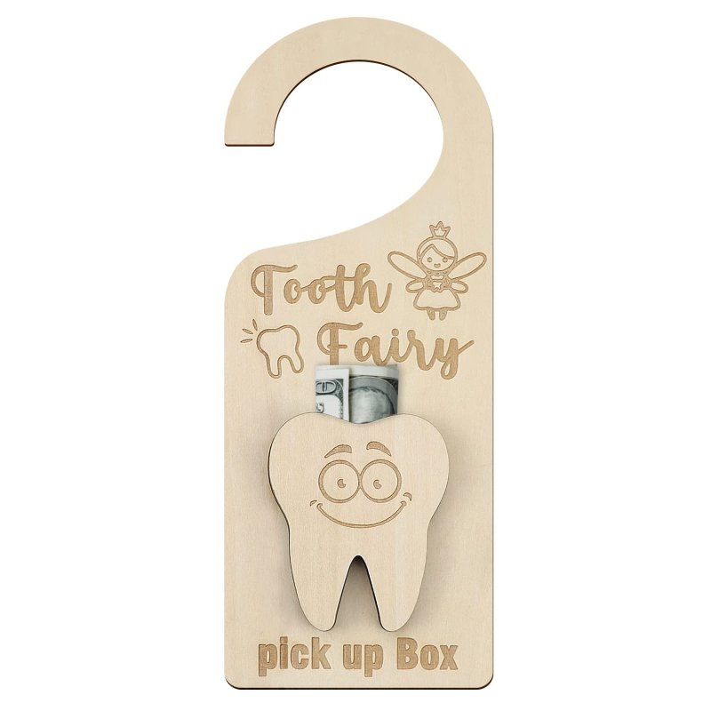 Laser Cut Tooth Fairy Door Hanger With Money Holder