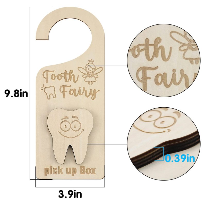 Laser Cut Tooth Fairy Door Hanger With Money Holder