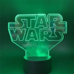 Laser Cut Star Wars Logo LED Night Light Lamp