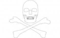 Fichier dxf de crâne de silhouette