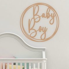 Laser Cut Baby Boy Wood Sign, Baby Shower Banner for Birthday Party