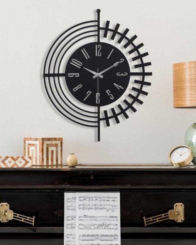 Laser Cut Modern Abstract Metal Wall Clock