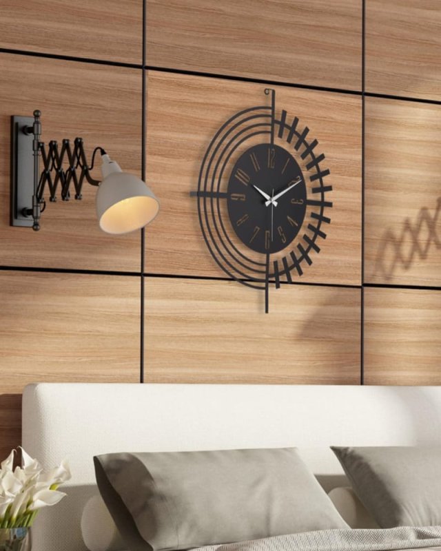 Laser Cut Modern Abstract Metal Wall Clock