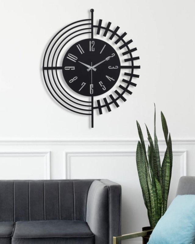 Laser Cut Modern Abstract Metal Wall Clock