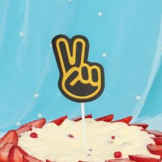 Laser Cut Peace Sign Cake Topper