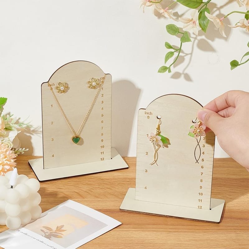 Laser Cut Wood Earring Display Stand With Measurements