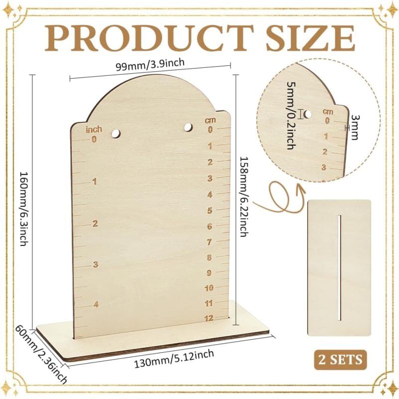 Laser Cut Wood Earring Display Stand With Measurements