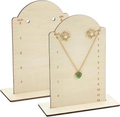 Laser Cut Wood Earring Display Stand With Measurements