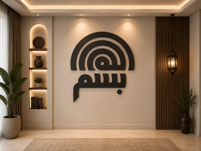 Laser Cut Bismillah Wall Art Modern Islamic Home Decor