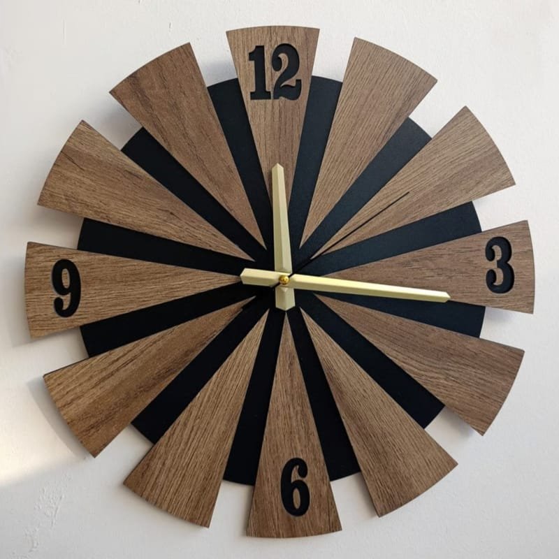Laser Cut Rustic Wooden Wall Clock Home Decor