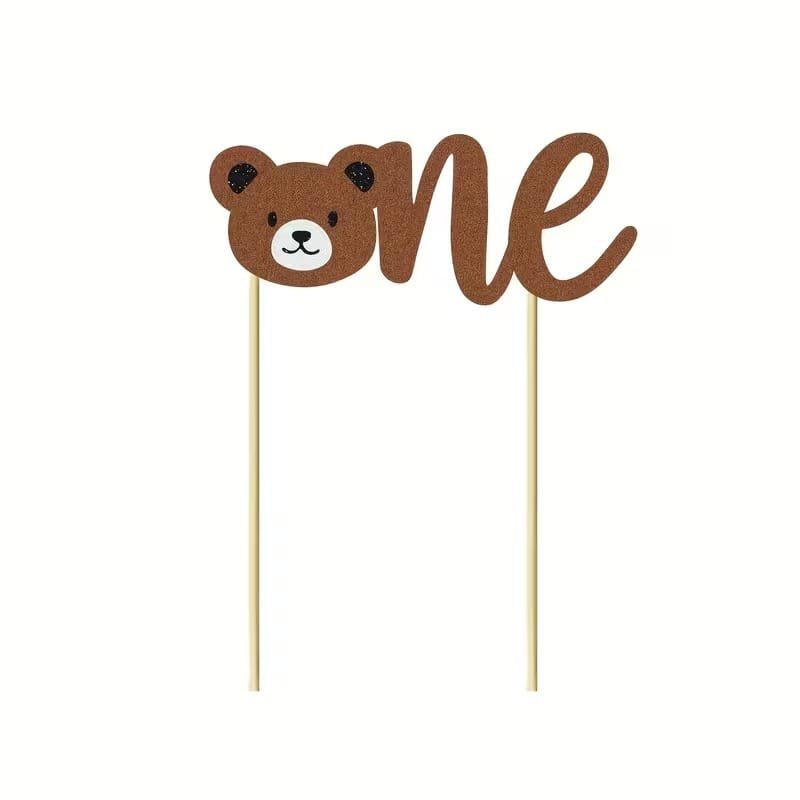 Laser Cut Teddy Bear First Birthday Cake Topper