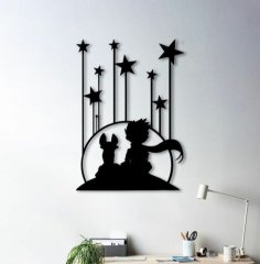 Laser Cut The Little Prince and Fox Wall Art