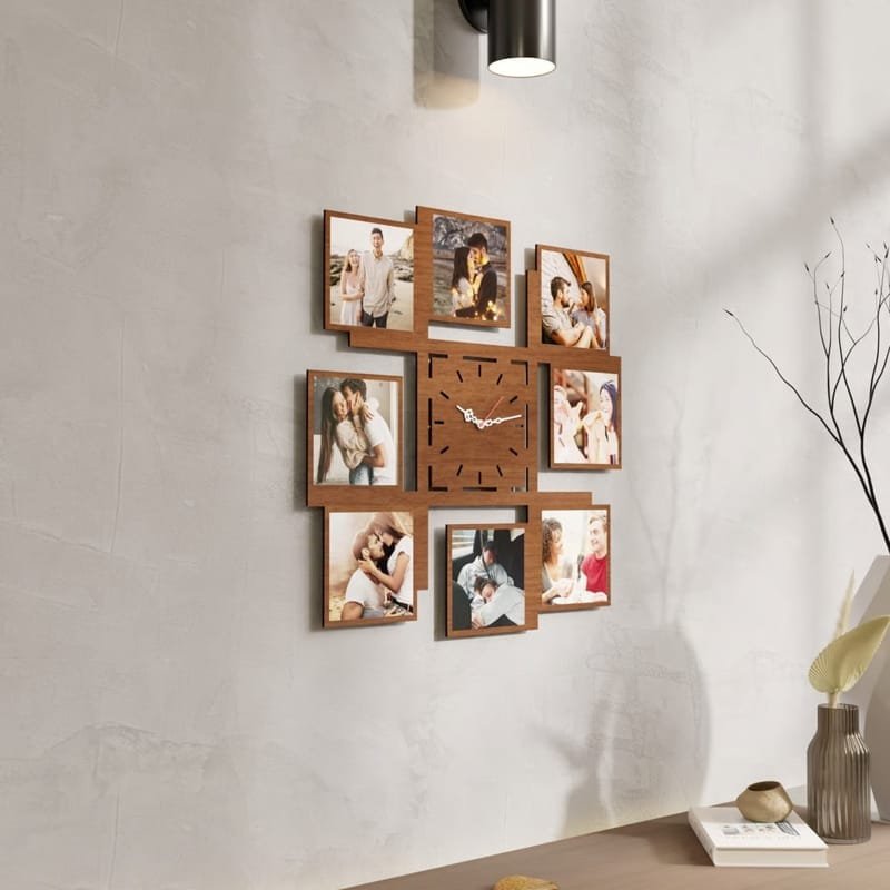 Laser Cut Multi Photo Frame Wall Clock