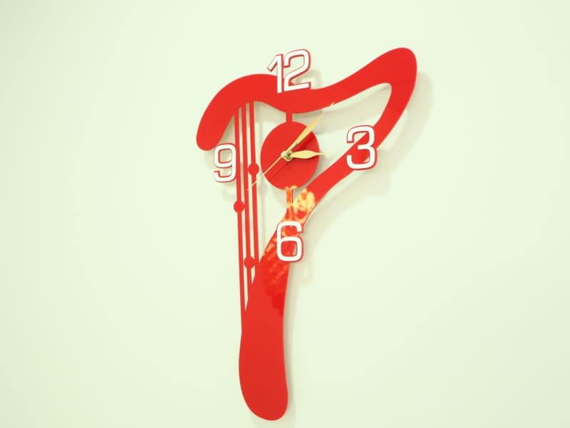 Laser Cut Acrylic Harp Wall Clock Modern Design