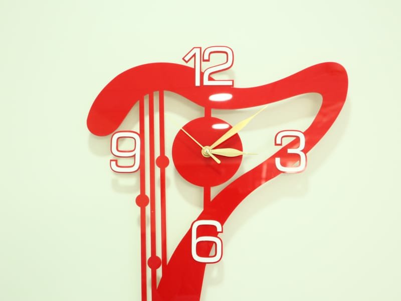 Laser Cut Acrylic Harp Wall Clock Modern Design