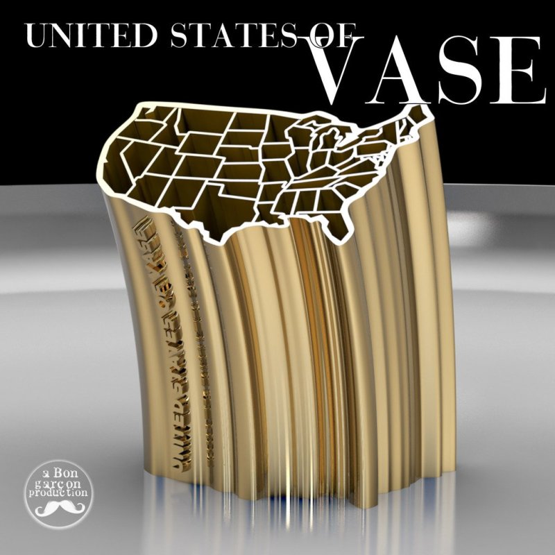 UNITED STATES Of VASE 3D Printer Model Download Free STL File 3axis.co