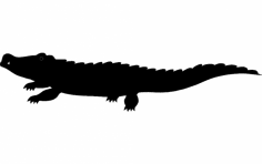 Крокодил силуэт вектор dxf файл