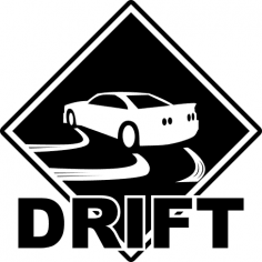 Drift Sticker Free Vector